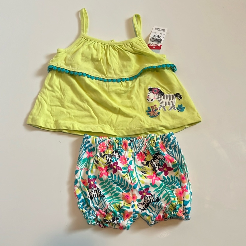 Little Wonders tank top set 0-3M NWT jungle/zebra